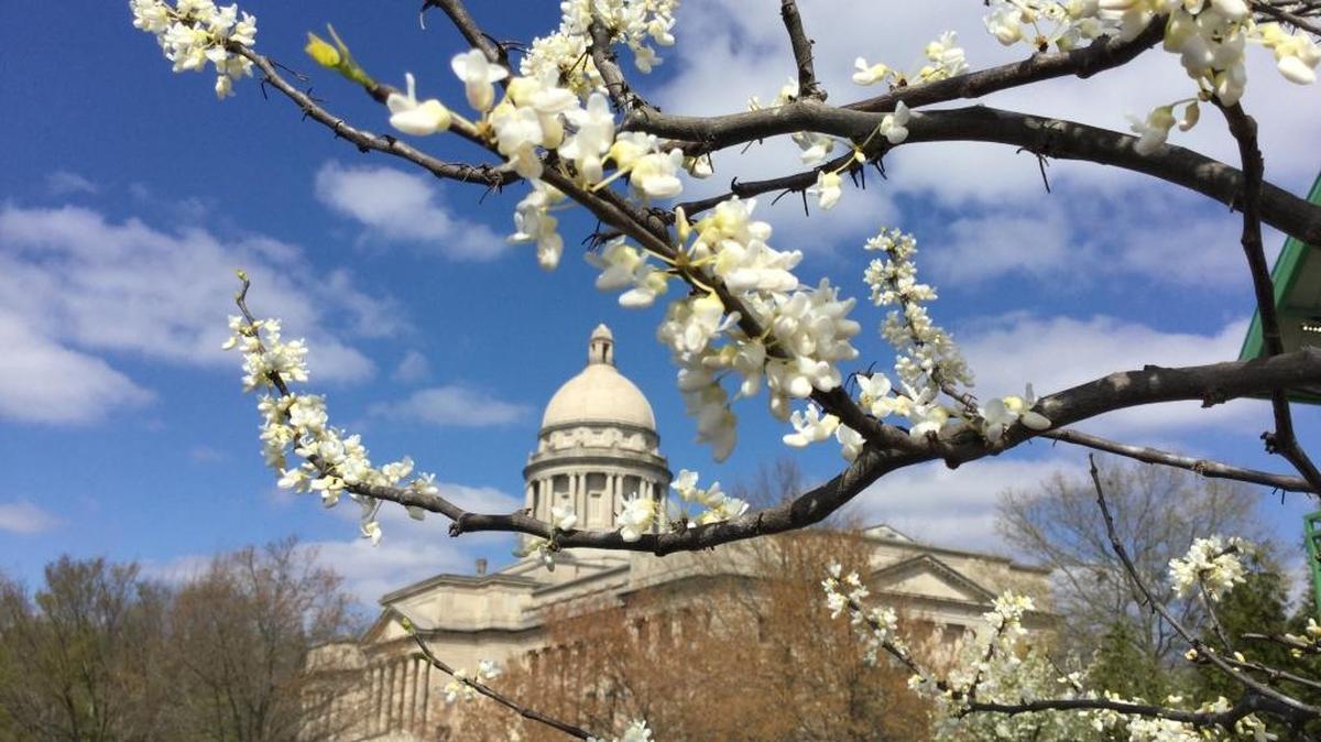The Kentucky Capitol in spring.