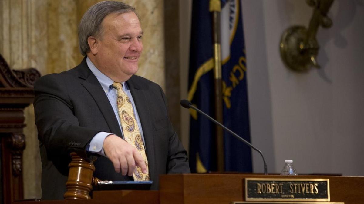 Senate President Robert Stivers looks on during the Senate session at the Kentucky State Capitol building in Frankfort, Ky., Wednesday, January 10, 2018.