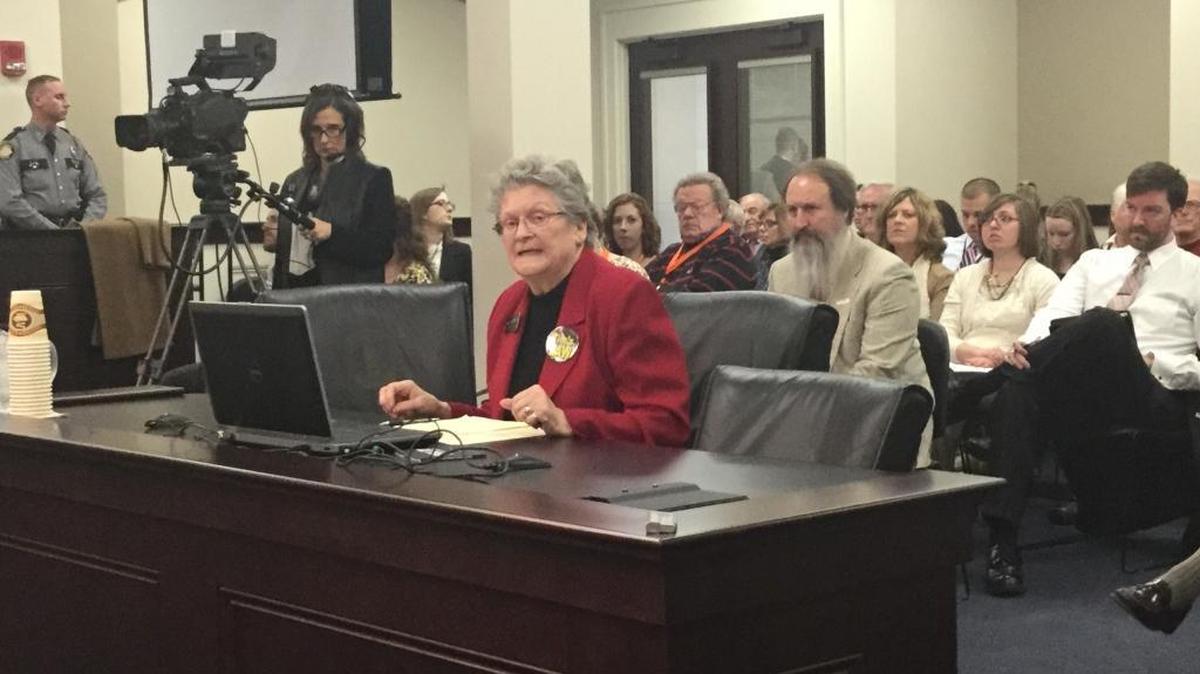 Sheila Schuster of the Kentucky Mental Health Coalition testified before the House Health and Welfare Committee on Jan. 14, 2016, in favor of a bill that would let some mentally ill Kentuckians be ordered by judges into outpatient medical treatment.