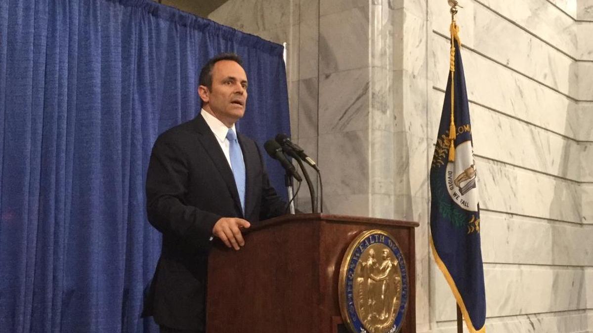Gov. Matt Bevin speaks in the Kentucky Capitol on June 21, 2016.