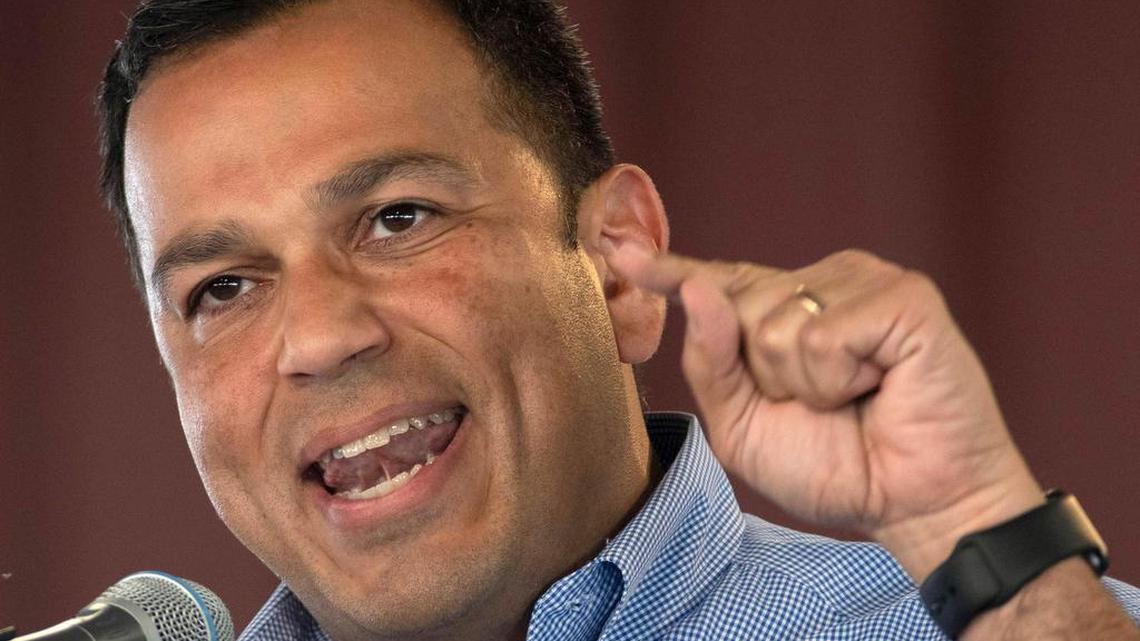 Sormer state Sen. Ralph Alvarado, who was the running mate for former governor Matt Bevin, delivered his political speech Saturday, August 3, 2019, during the St. Jerome Parish Picnic in Fancy Farm. Ky.