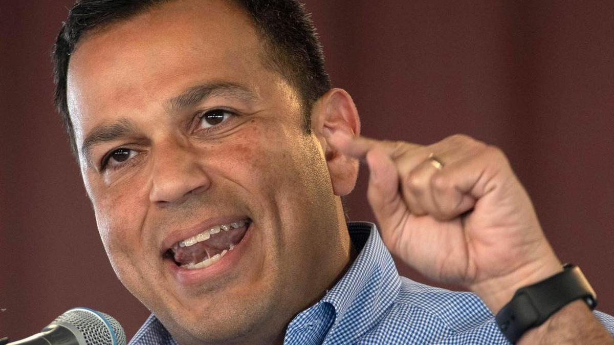 Sormer state Sen. Ralph Alvarado, who was the running mate for former governor Matt Bevin, delivered his political speech Saturday, August 3, 2019, during the St. Jerome Parish Picnic in Fancy Farm. Ky.