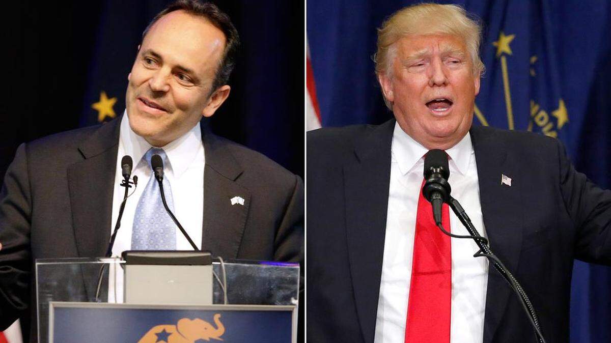 Kentucky Governor Matt Bevin, left, and GOP Presidential candidate Donald Trump.