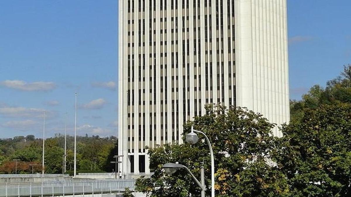 File photo of the Capital Plaza Tower in downtown Frankfort, Ky.