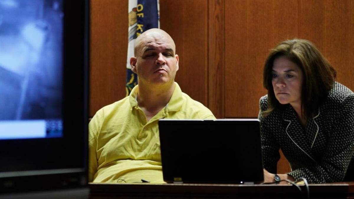 Timothy “Tiny” Ballard and First Assistant Commonwealth’s Attorney Lou Anna Red Corn went over security footage as he testified in the murder trial of Robert Markham Taylor, who was charged in the death of Alex Johnson.