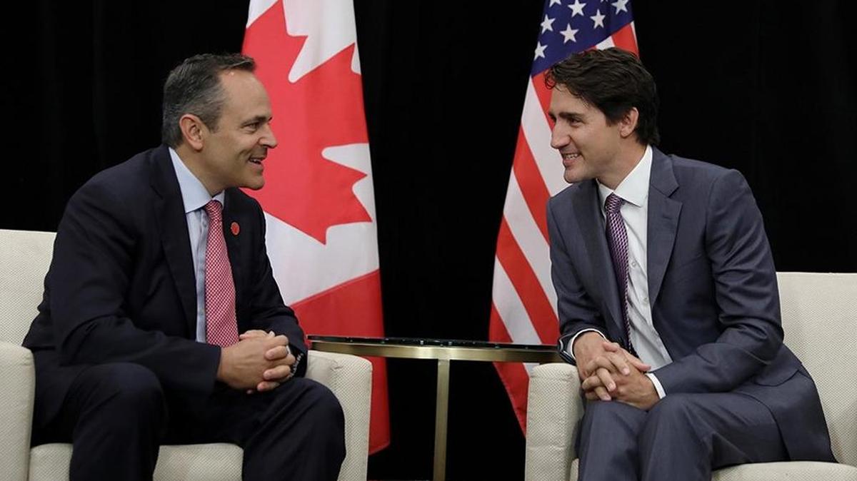 Gov. Matt Bevin and Canadian Prime Minister Justin Trudeau met Friday during a gathering at the National Governors Association’s summer meeting in Providence, R.I.