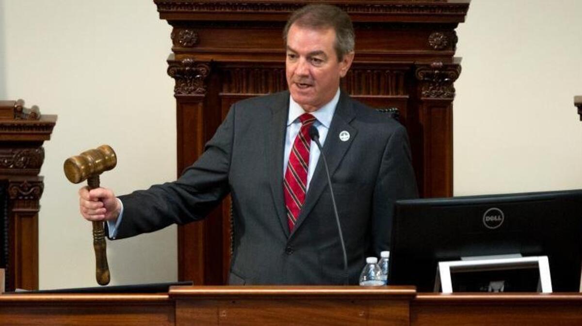 House Speaker Pro Tempore David Osborne, R-Prospect, adjourned the session during the General Assembly in the State Capitol in Frankfort, Ky., Wednesday, January 10, 2018.