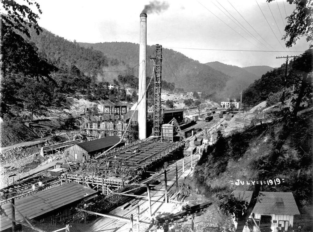 A photo from July 1919 shows construction of mining and other facilities at Lynch, in Harlan County. The historic coal town turns 100 this year.