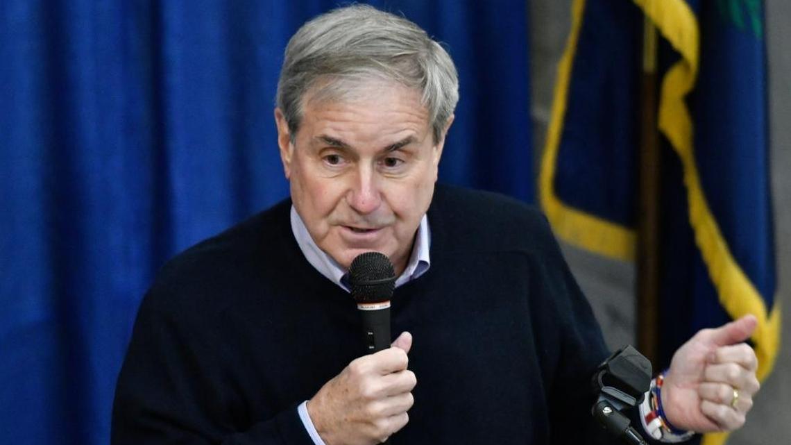 Rep. John Yarmuth, D-Ky., speaks to a gathering of teachers in the rotunda of the Kentucky State Capitol during the opening day of the Kentucky State Legislature, Tuesday, Jan. 2, 2018, in Frankfort, Ky.