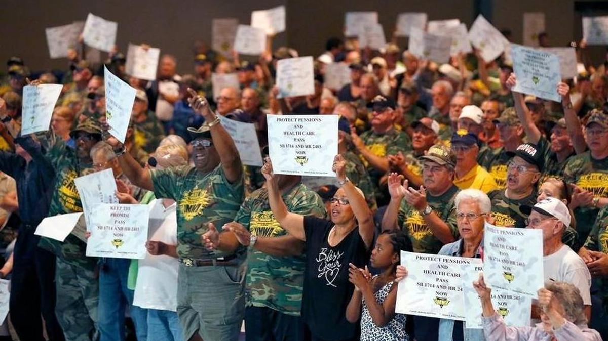 In June, 2016, thousands of retired and active members of the United Mine Workers of America attended a rally in Lexington to support federal bills to shore up union health and pension funds.