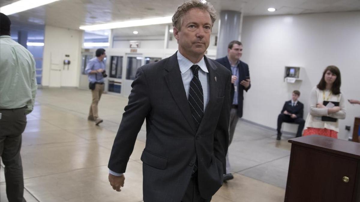 Sen. Rand Paul walked to the Senate chamber for a vote, at the Capitol in Washington. Paul pushed, unsuccessfully, for the Senate to reconsider post 9/11 authorizations that have allowed presidents to wage war in multiple countries without congressional oversight for years.