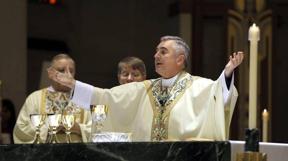 Bishop Ronald Gainer, pictured here in 2013 when he headed the Lexington diocese, announced Aug.1 that the Harrisburg, Pa., diocese he now serves was posting an online list of 71 priests and others in the church accused of the abuse.