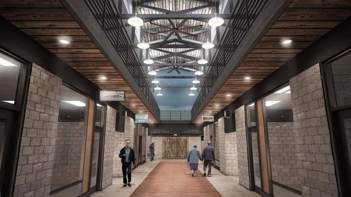 The Bluegrass Stockyards includes a restaurant and retail space.