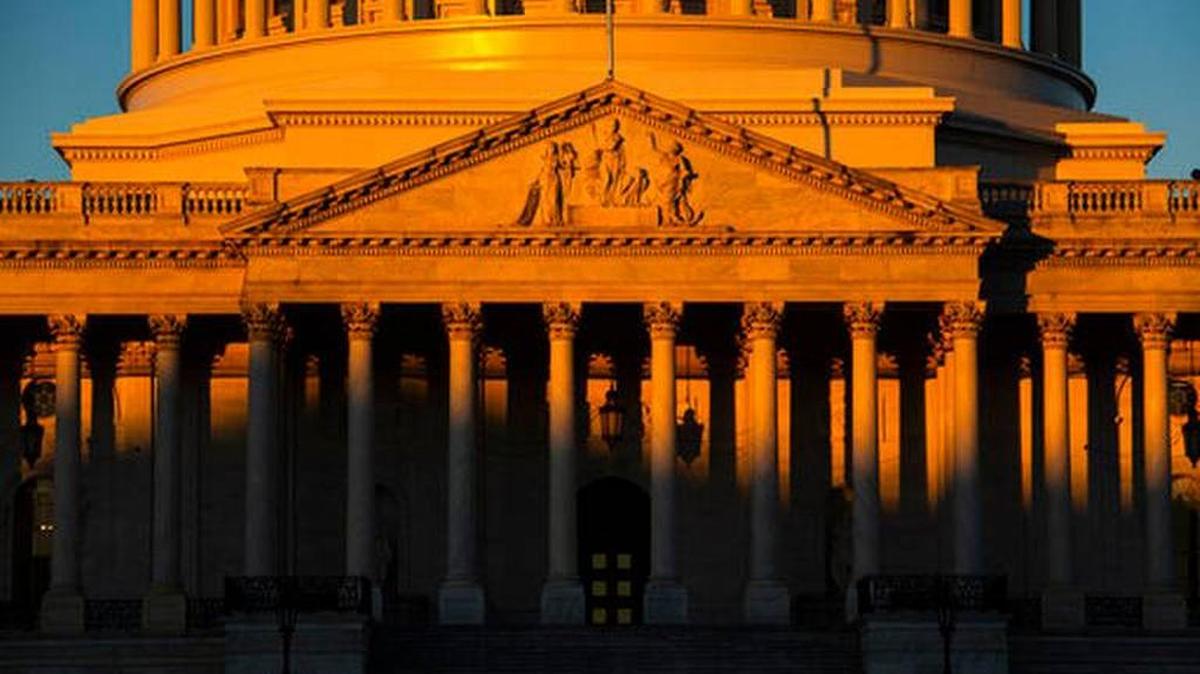The U.S. Capitol at dawn