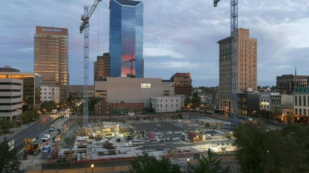 Where were the lovers of history when an entire downtown block was leveled for the CentrePointe mixed used development? Photo taken last week showed underground parking garage is nearing completion.