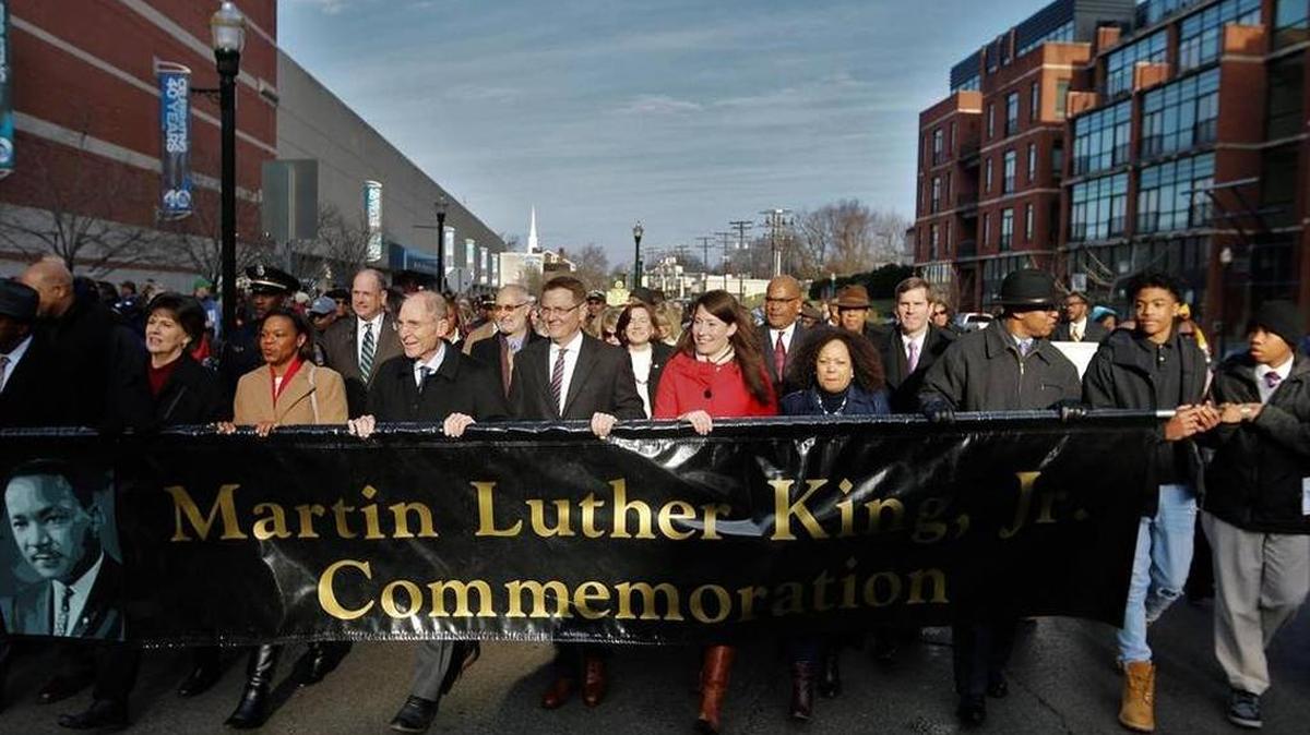 Supporters celebrated the life of Dr. Martin Luther King Jr. in downtown Lexington in 2017,