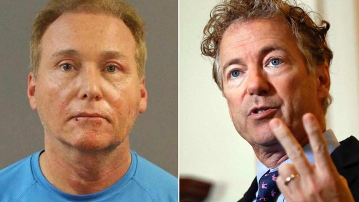 Rene Boucher, left, was initially sentenced to 30 days for his attack on neighbor Sen. Rand Paul over a long-running dispute over landscaping issues. Federal prosecutors appealed for a harsher sentence.