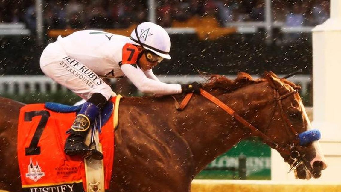 Justify, with Mike Smith up, was all alone at the finish in the 144th running of the Kentucky Derby at Churchill Downs. The 3-year-old Thoroughbred also won the Preakness and Belmont, becoming the 13th Triple Crown winner in the sports’ history.