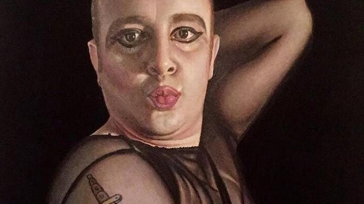 Part of “Self Portrait” by Patrick Smith, part of the Lexington Art League exhibit at the Loudon House until Feb. 25.