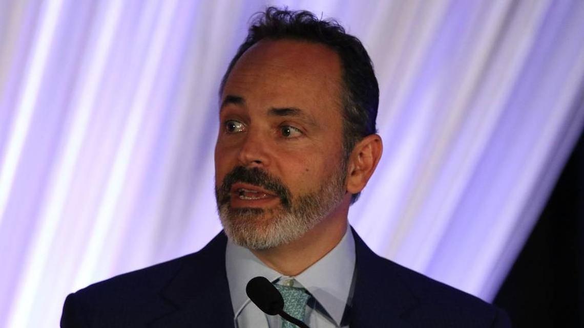 Kentucky Gov. Matt Bevin speaks at the Republican Party of Kentucky’s Lincoln Dinner at the Hilton Downtown in Lexington, Ky., Aug 25, 2018.