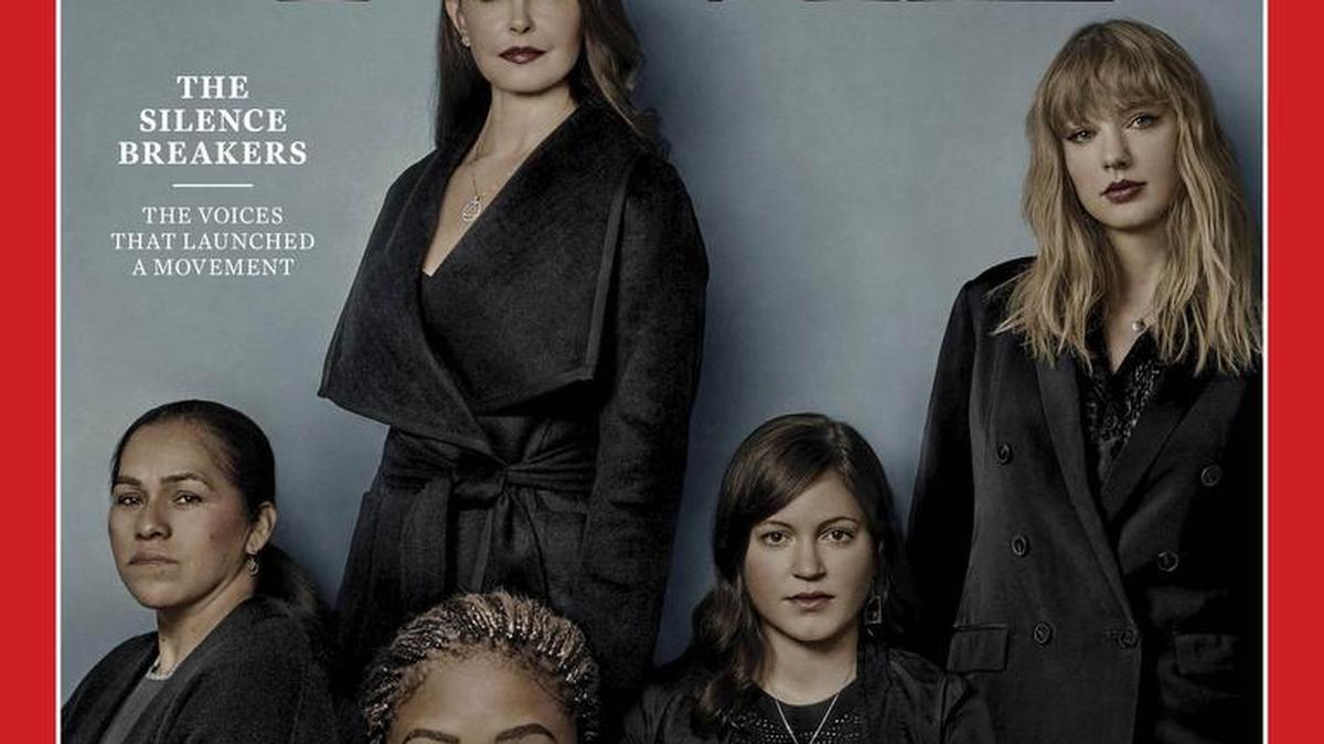 This image provided by Time magazine, shows the cover of the magazine's Person of the Year edition as "The Silence Breakers," those who have shared their stories about sexual assault and harassment. The magazine's cover features Ashley Judd, Taylor Swift, Susan Fowler and others who say they have been harassed.