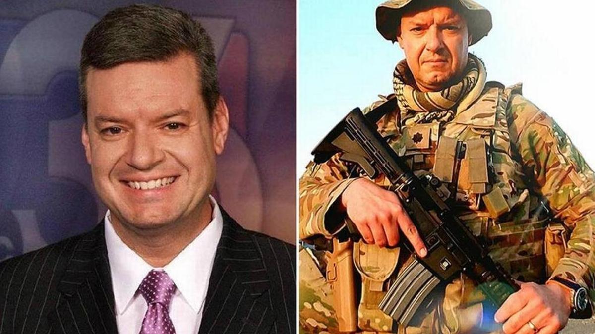 WTVQ news anchor Doug High in his headshot from the station, left, and on duty in Afghanistan, right.