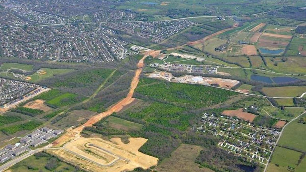 Aerial view of the Brannon Road area in Jessamine County