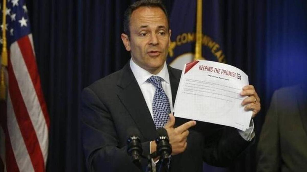 Gov. Matt Bevin unveil his “framework” for pension reform.