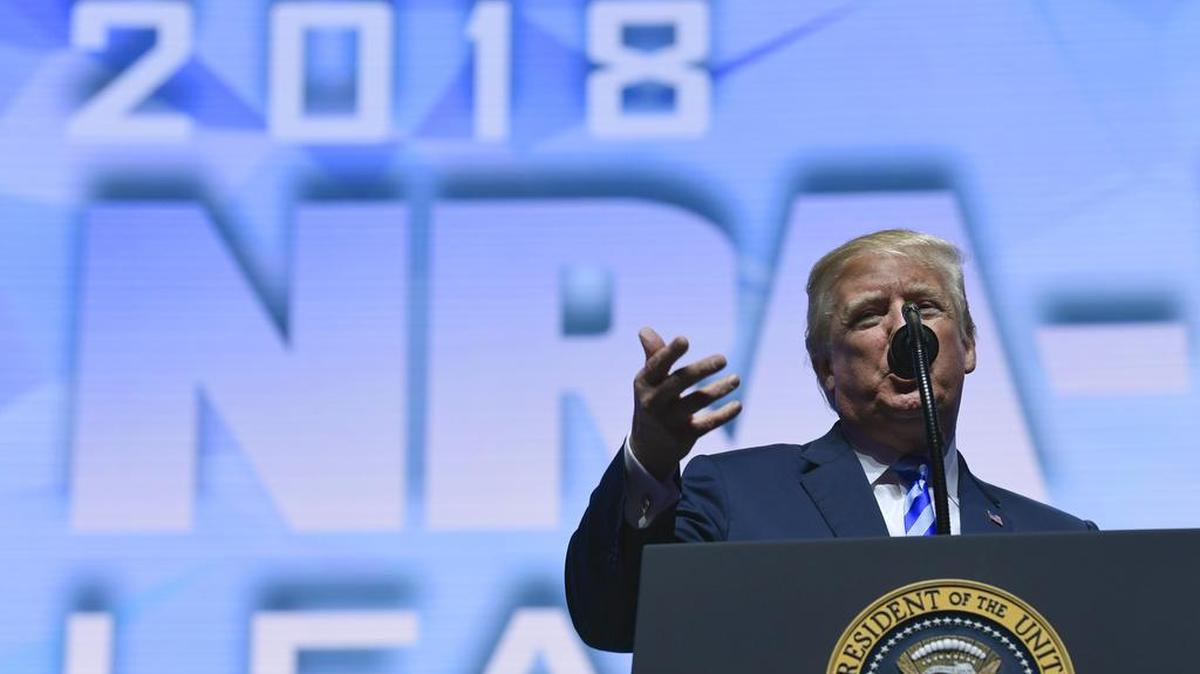 President Donald Trump spoke at the NRA convention in Dallas on May 4.