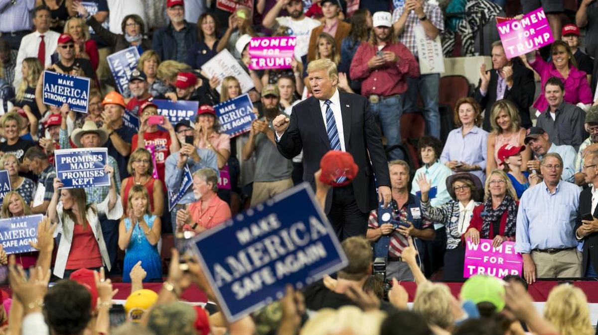 President Donald Trump addressed an enthusiastic rally in Billings, Mont., on Sept. 6.