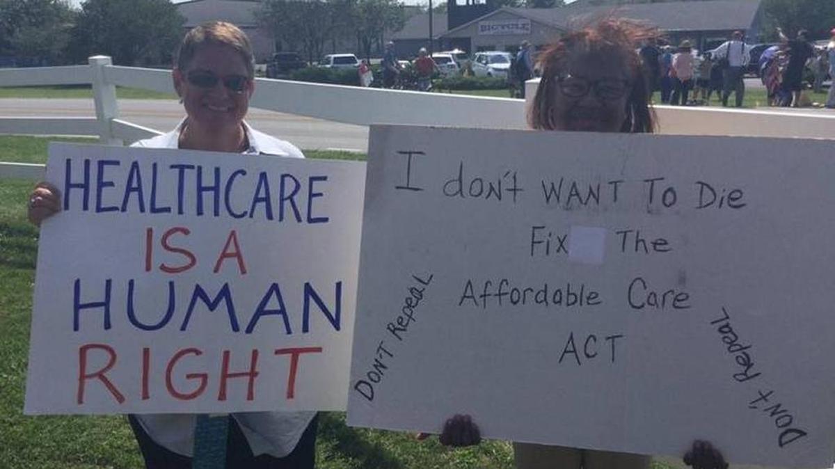 Protesters greeted Vice President Mike Pence when he was in Lexington earlier this month to push for repeal of the Affordable Care Act.