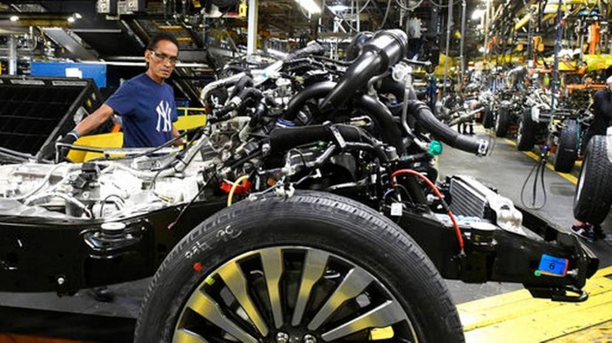 Workers assembled trucks at the Ford Kentucky Truck Plant in Louisville in October.