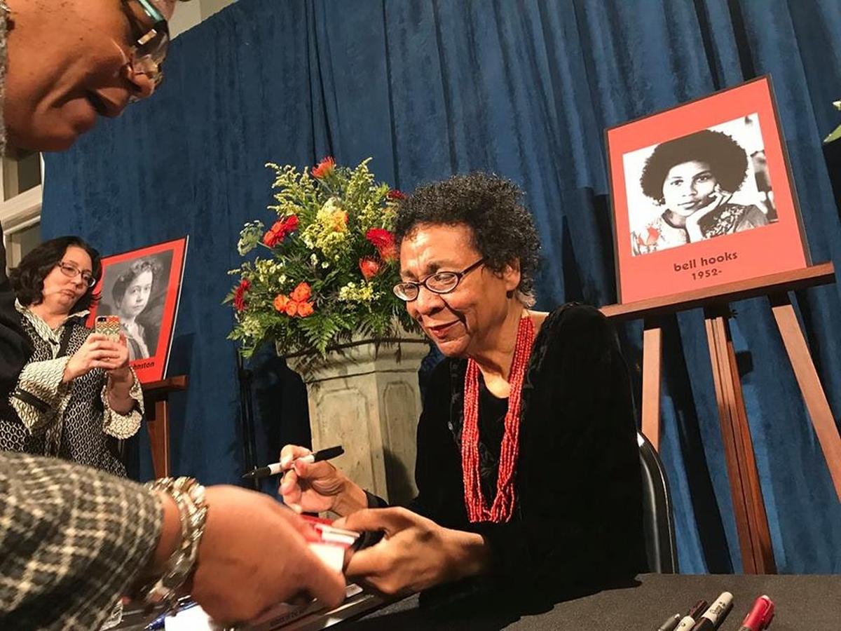 Author and Berea College bell hooks signed autographs Jan. 31 as part of her induction into the Kentucky Writers’ Hall of Fame at the Carneige Center for Literarcy and Learning in Lexington.