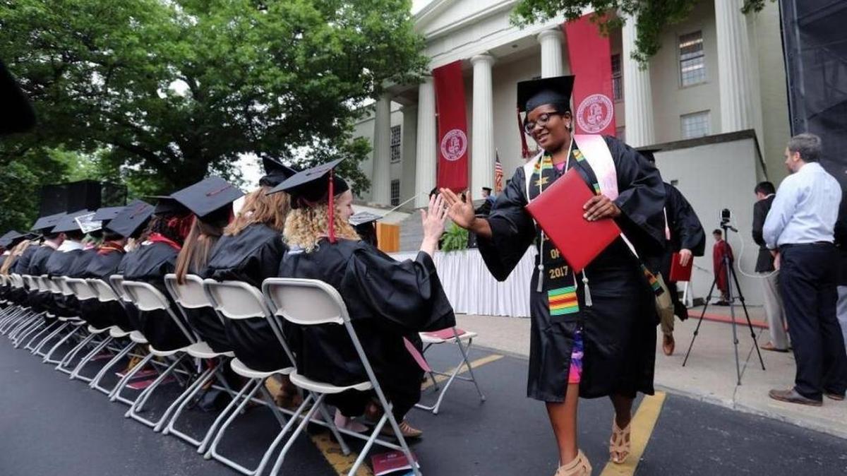 Transylvania University held its 237th commencement exercises in May 2017 on the lawn of Old Morrison.