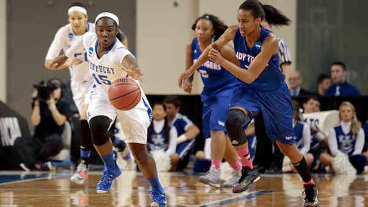 Linnae Harper was still a guard for the Wildcats when she went after a loose ball against Tennessee State in March.