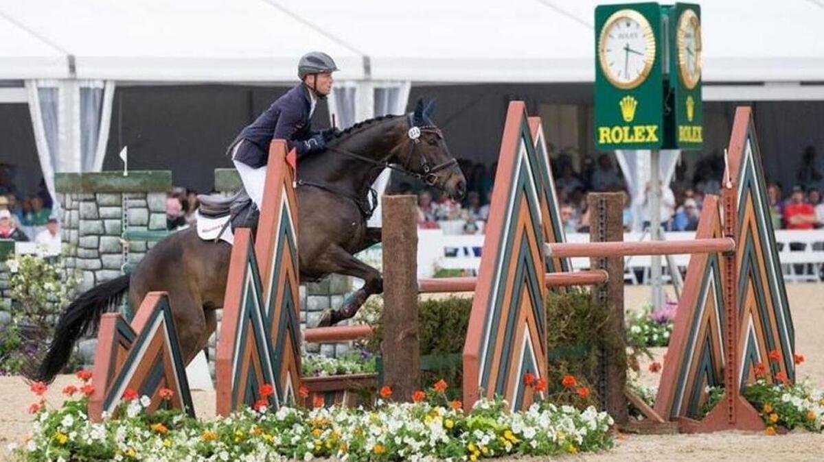 Michael Jung aboard Fischerrocana finished first at the Rolex Kentucky Three-Day Event Stadium Test at the Kentucky Horse Park in 2016 in Lexington, Ky. This year’s event, April 26-29, is sponsored by Land Rover.