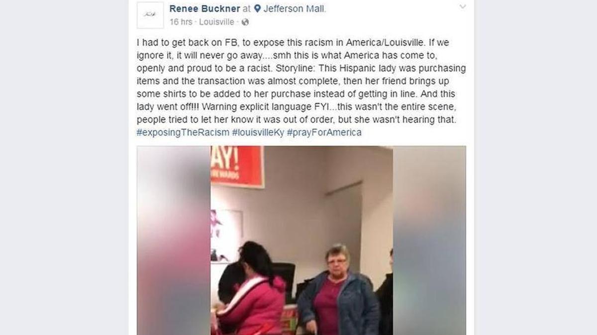 A screen grab from Facebook of the video from Louisville that went viral