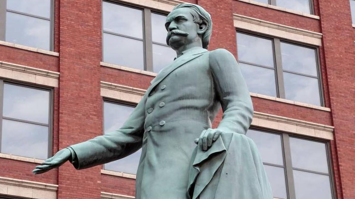 The statue of John C. Breckinridge is in Cheapside Park in downtown Lexington.