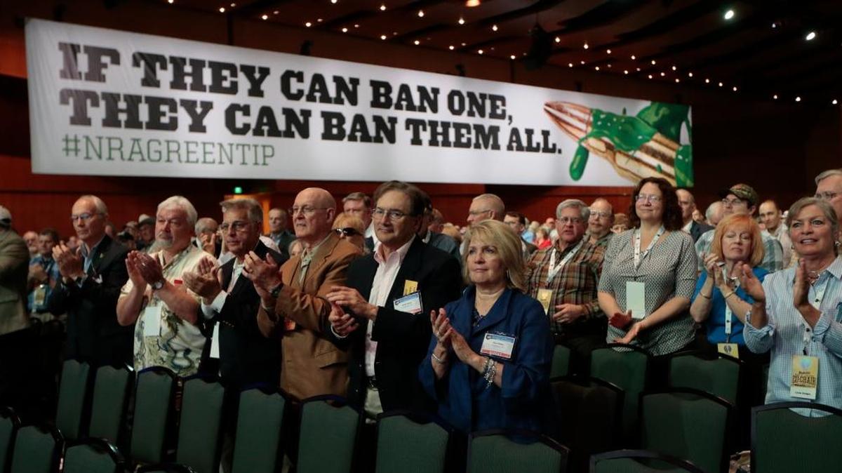 People applauded a speaker at the 2015 National Rifle Association convention in Nashville.