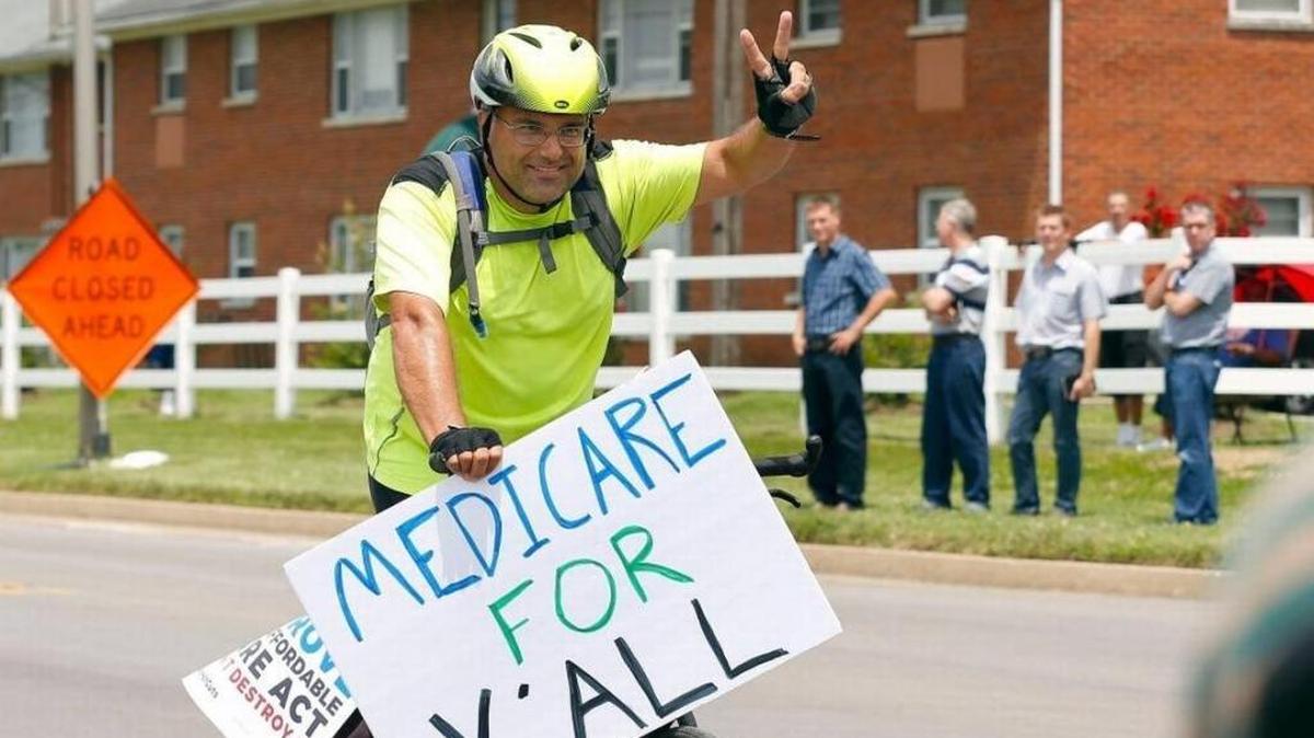 Brian Cartier was among protesters at a July appearance in Lexington by Vice President Mike Pence, who was rallying support for repeal of the Affordable Care Act.
