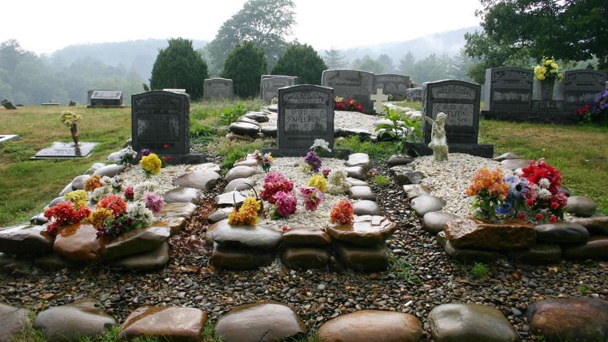 A family cemetery on Decoration Day in Appalachian North Carolina from “Decoration Day in the Mountains: The Tradition of Cemetery Decoration in Western North Carolina and the Upland South” by Alan Jabbour and Karen Singer Jabbour (2010 University of North Carolina Press).