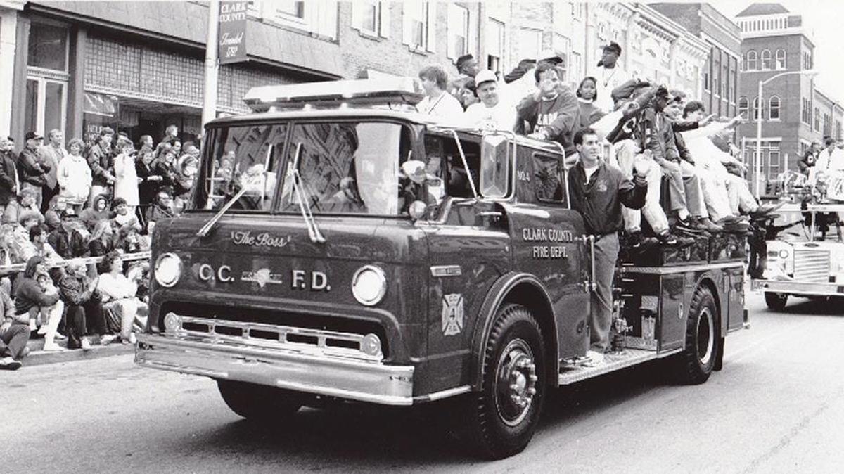 Winchester Sun photo of parade of Clark County’s 1991 football champions donated to the Bluegrass Heritage Museum