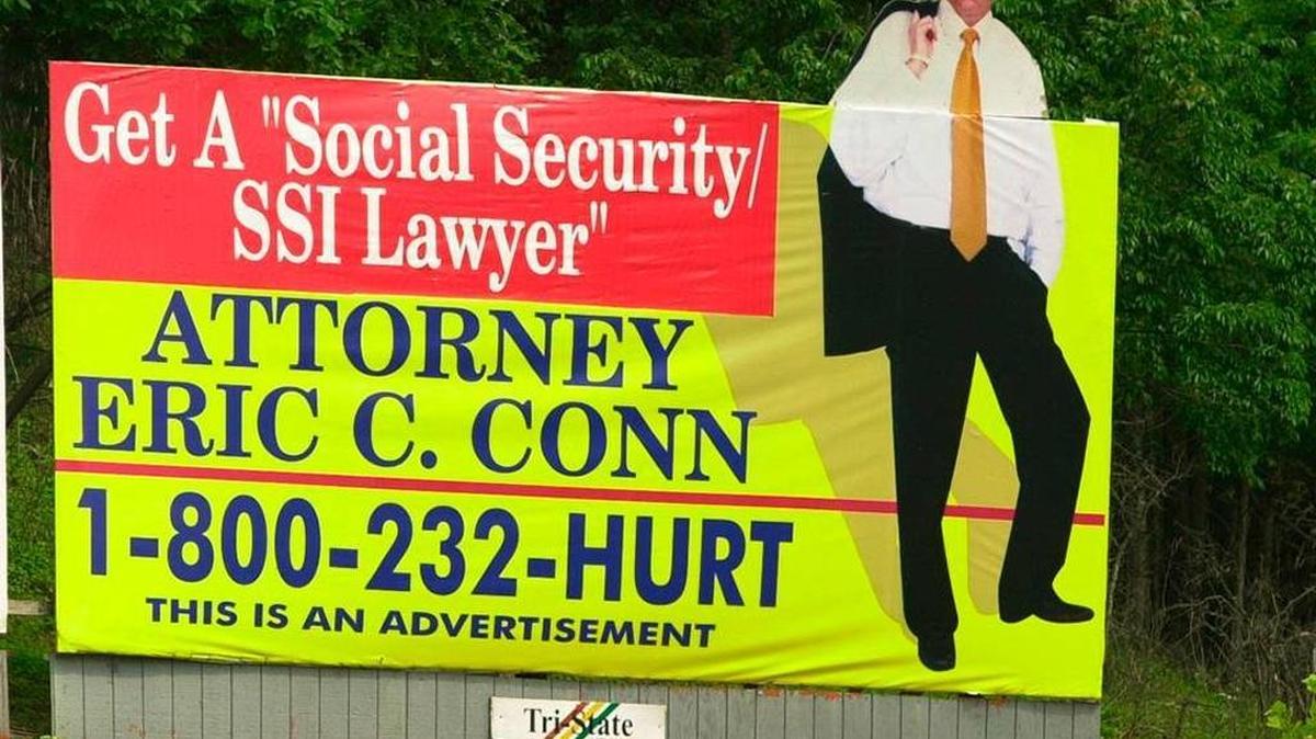 Eric Conn billboards were a common sight. This one was on the Mountain Parkway just outside of Salyersville.