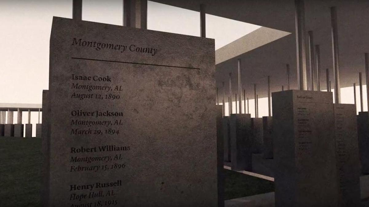 The Memorial for Peace and Justice in Montgomery, Ala., will recognize 4,000 victims of lynching with names engraved on 800 suspended concrete columns.