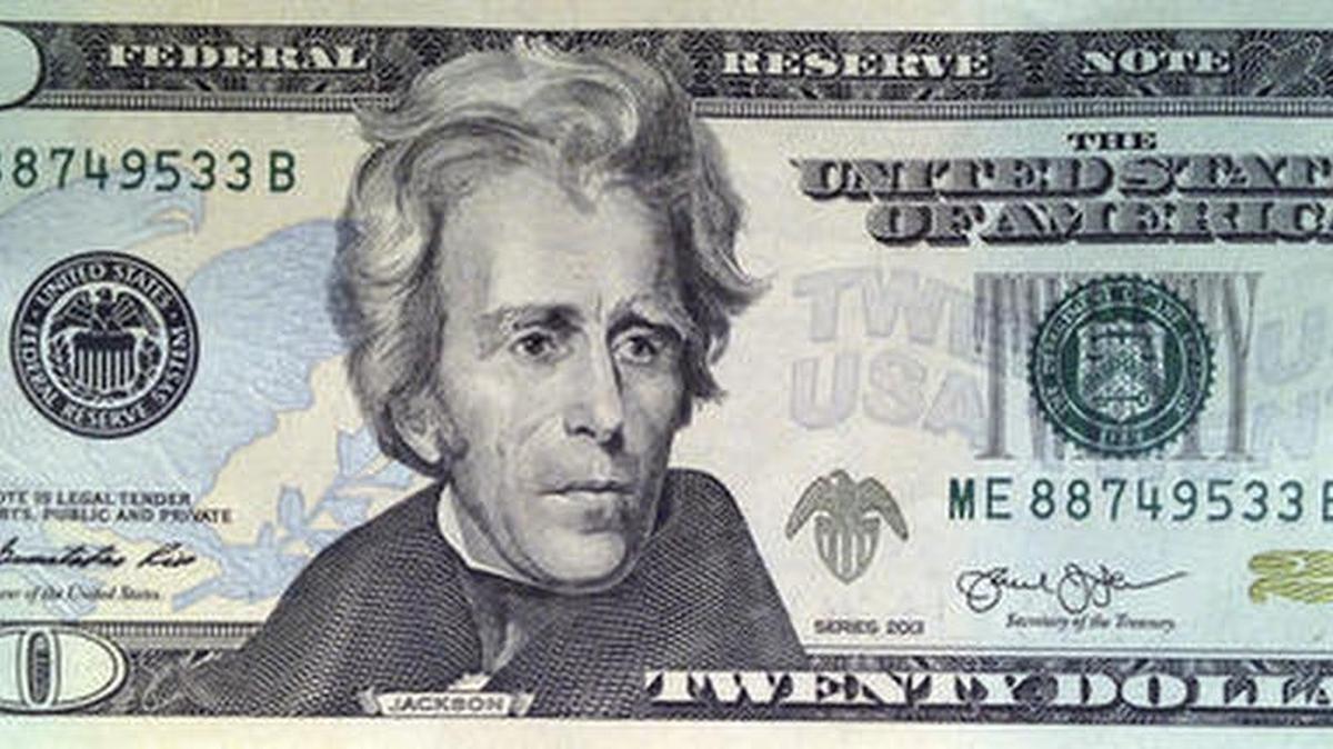 This April 17, 2015, file photo provided by the U.S. Treasury shows the front of the U.S. $20 bill, featuring a likeness of Andrew Jackson, seventh President of the United States.