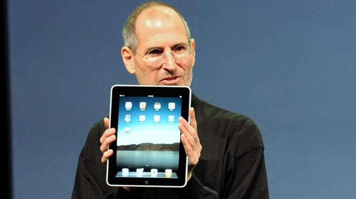 Apple founder Steve Jobs introducing the iPad on Jan. 27, 2010 in San Francisco.