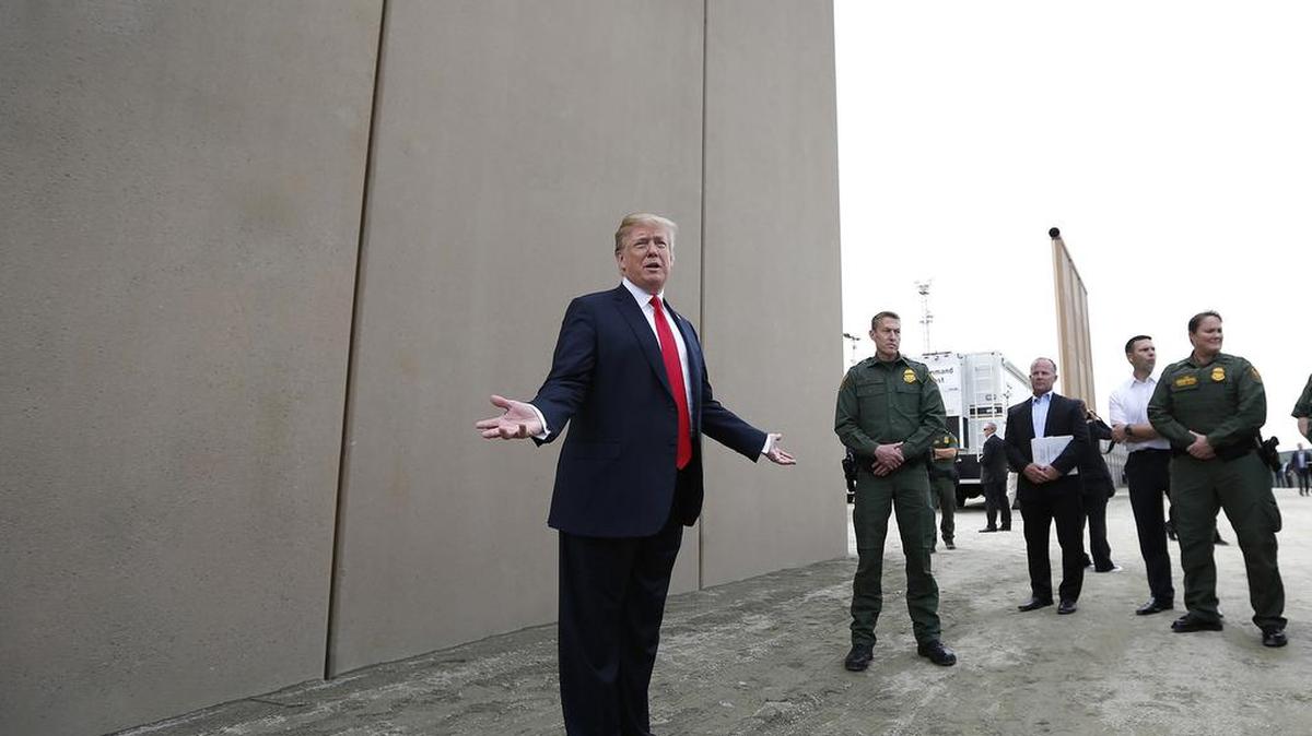 President Donald Trump toured border wall prototypes in March near the Otay Mesa Port of Entry in San Diego County, Calif.