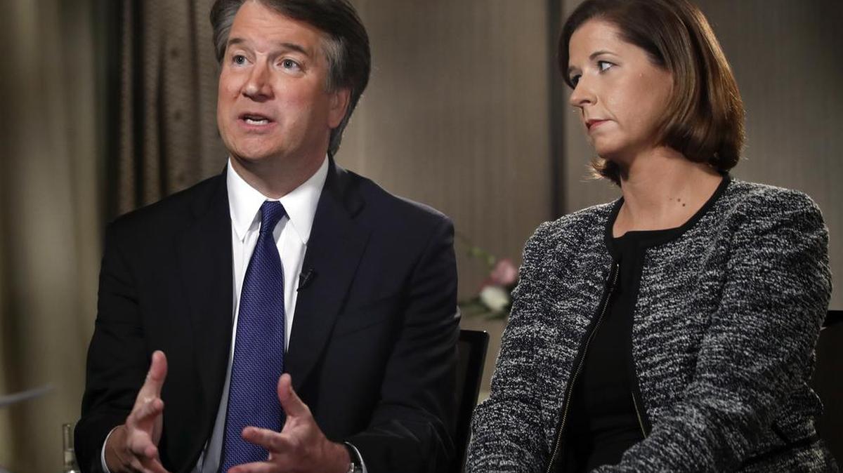 Supreme Court nominee Brett Kavanaugh, with wife Ashley Estes Kavanaugh, denied allegations of sexual assault during a Monday FOX News interview.