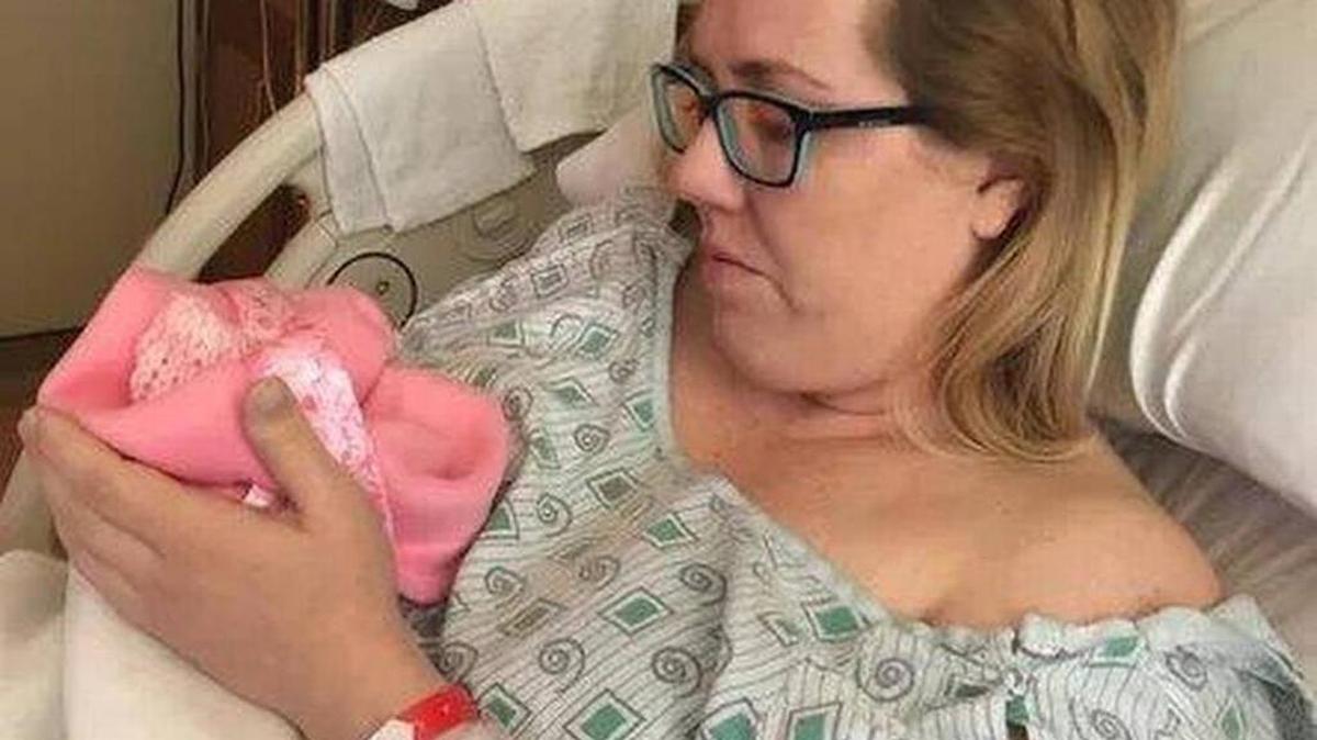 Katie Vandegrift with baby Audrey who died in the womb