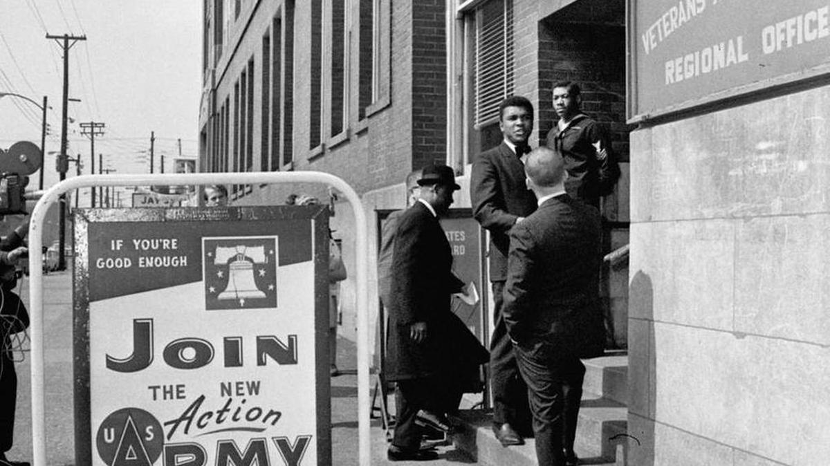 On March 17, 1966, heavyweight boxing champion Muhammad Ali arrived at a Veterans Administration office in Louisville to appeal his 1A draft classification.